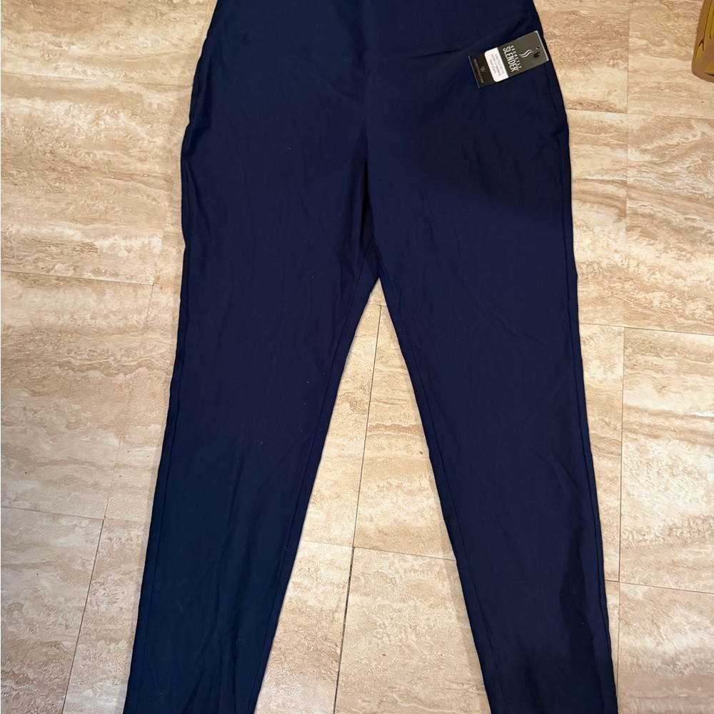 Worthington Slender Pull-On Pants Navy NWT